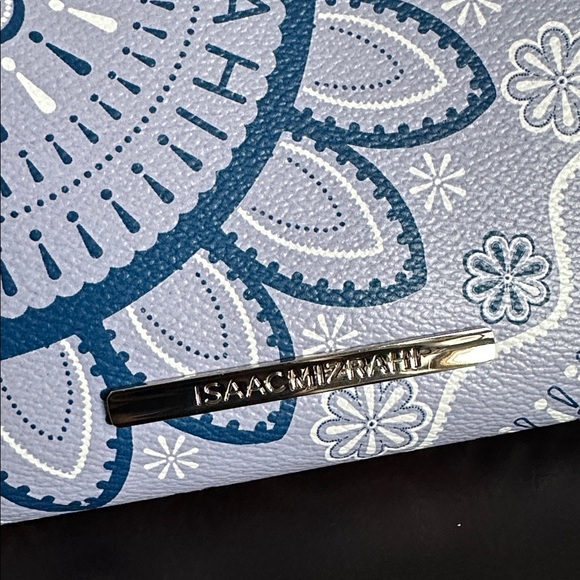 NEW Isaac Mizrahi Floral Blue and Gold Wallet Clutch - Picture 5 of 10
